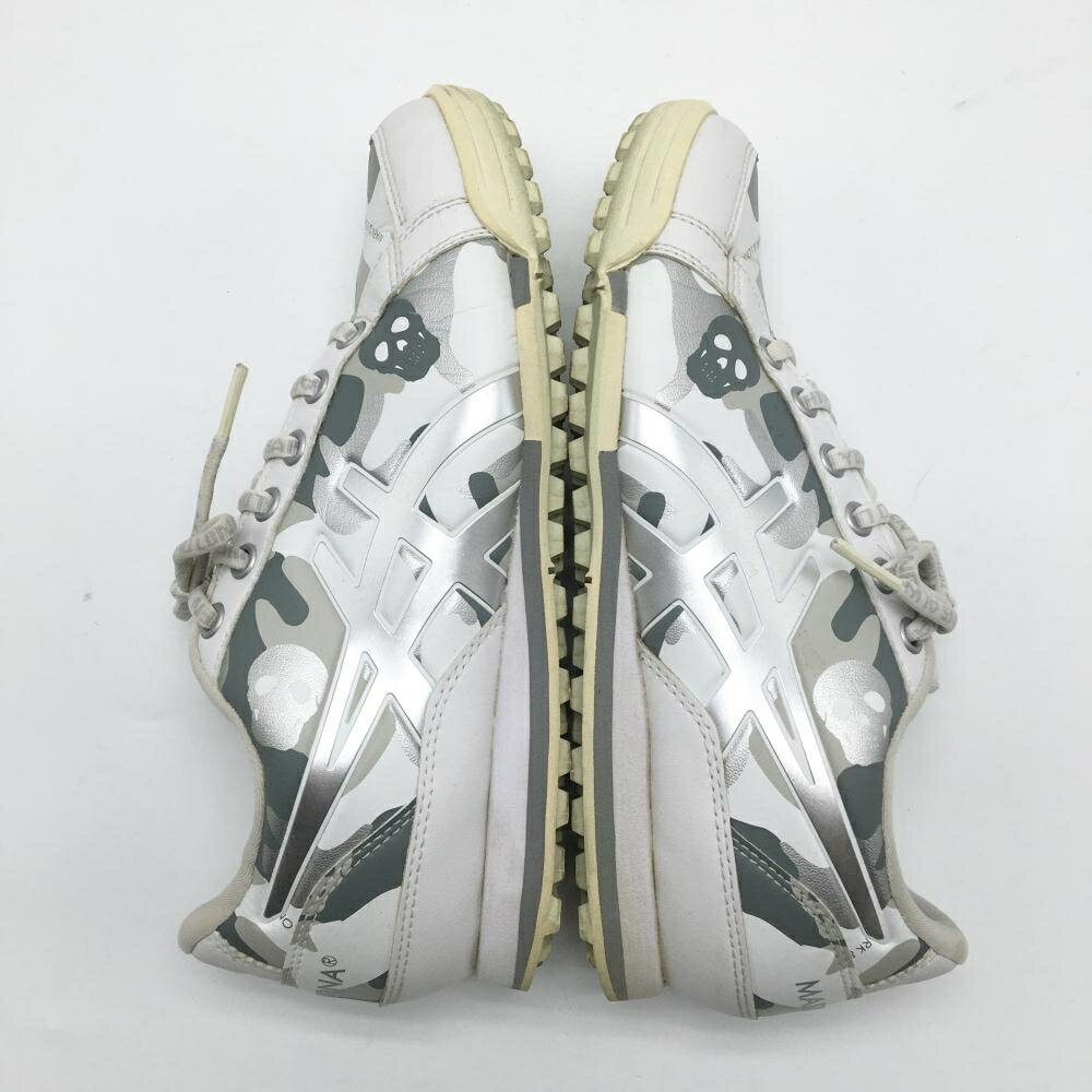 【美品】マークアンドロナ×asics ゴルフシューズ 白×シルバー GEL-Phy 1113A026-10...