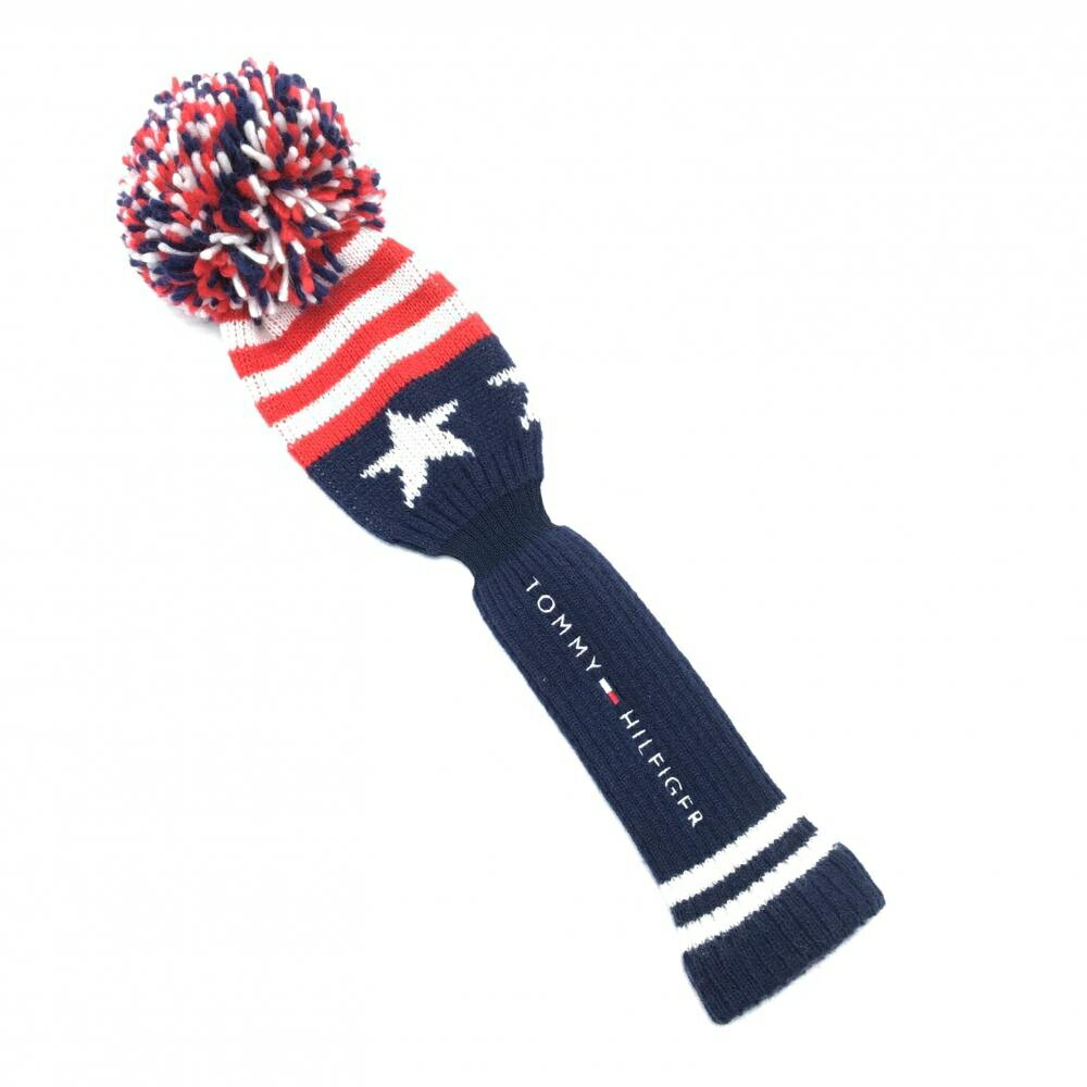 【超美品】トミーヒルフィガー ヘッドカバー(DR) ネイビー×レッド ニット 星条旗風 ゴルフ Tommy Hilfiger Golf