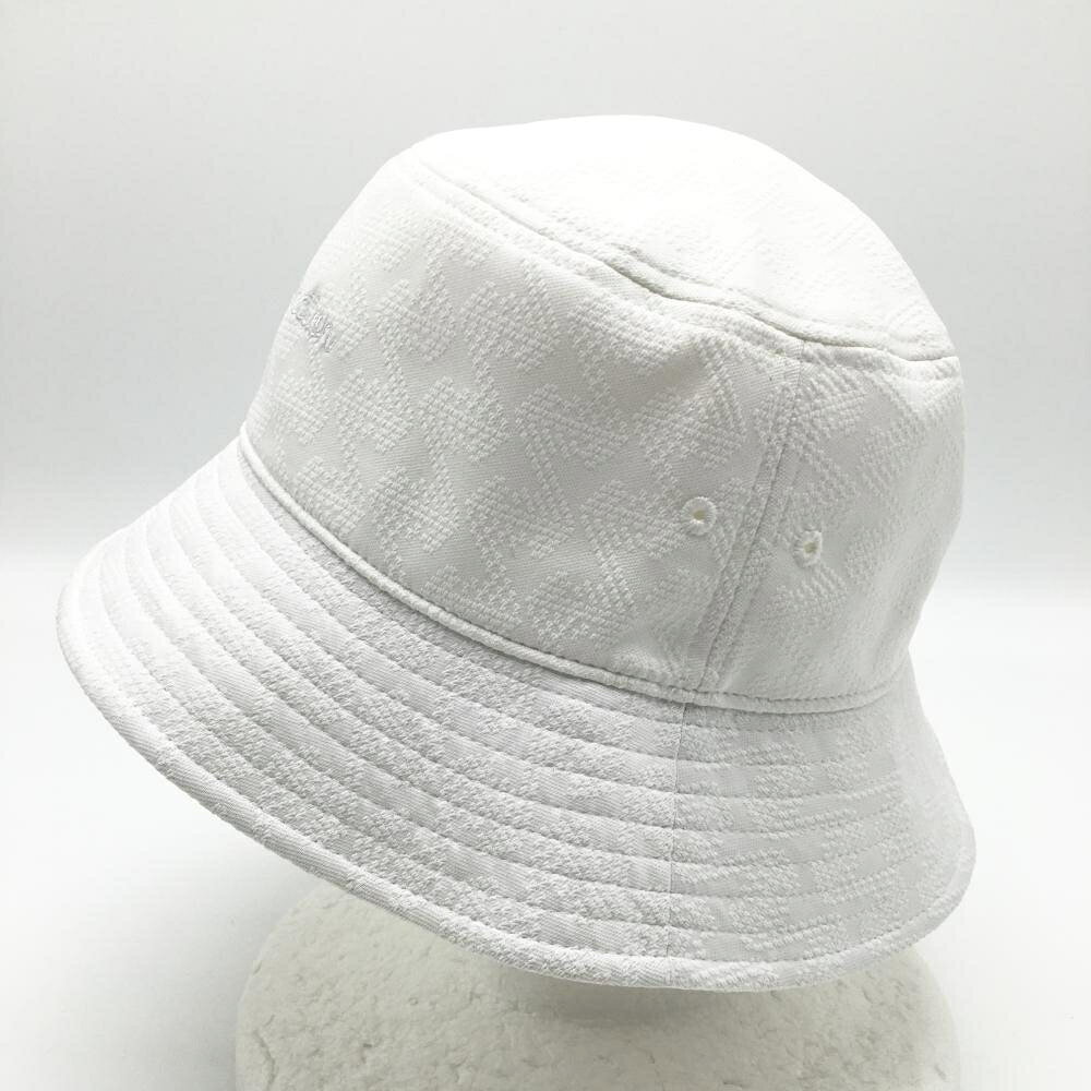 【美品】レザレクション バケットハット 白 総柄 ロゴ刺しゅう M ゴルフウェア Resurrection
