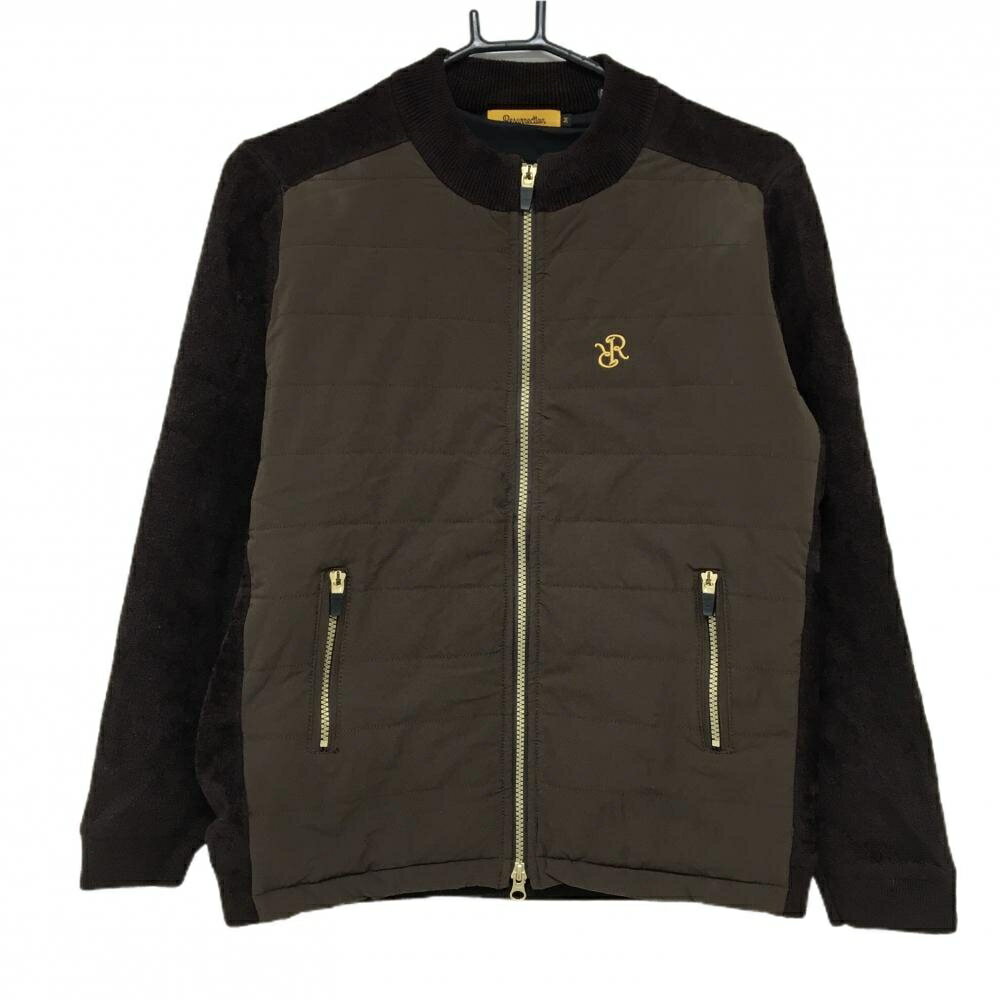 【美品】レザレクション 中綿ニットジャケット ブラウン 前身頃中綿 表起毛 異素材 レディース M ゴルフウェア Resurrection