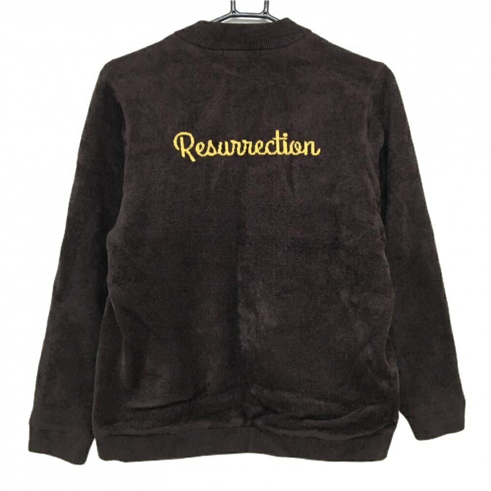 【美品】レザレクション 中綿ニットジャケット ブラウン 前身頃中綿 表起毛 異素材 レディース M ゴルフウェア Resurrection