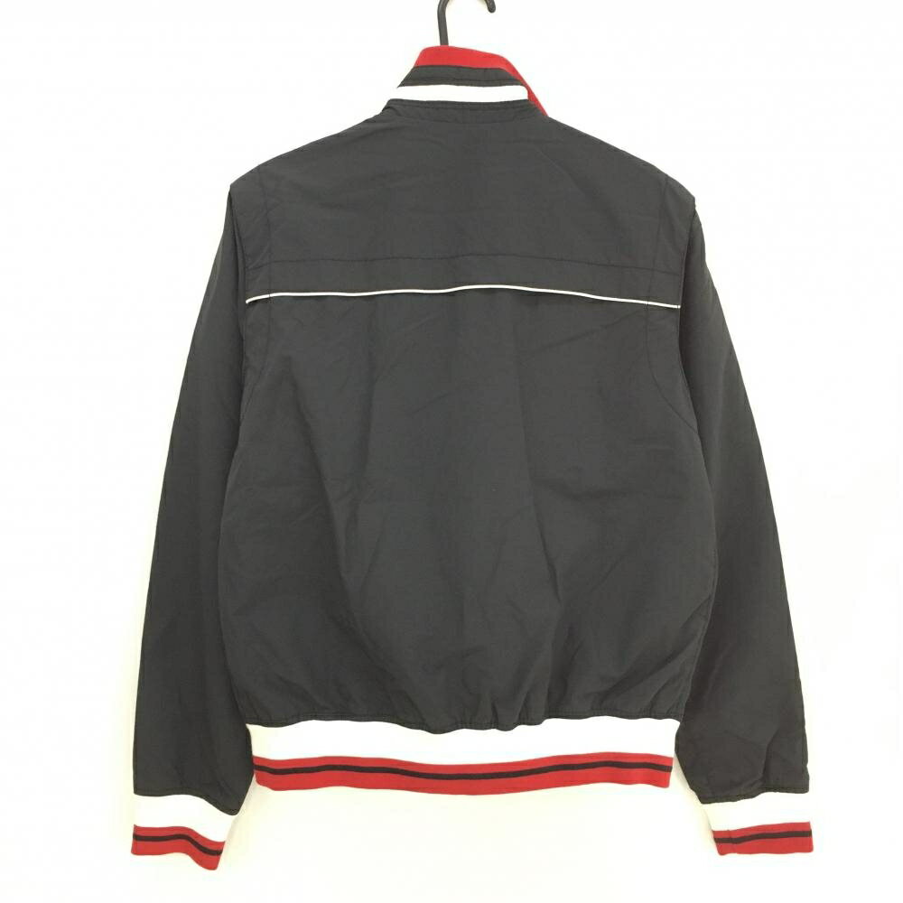 トミーヒルフィガー ジャケットブルゾン 黒×レッド×白 裏地付き 胸ロゴ メンズ S ゴルフウェア Tommy Hilfiger Golf