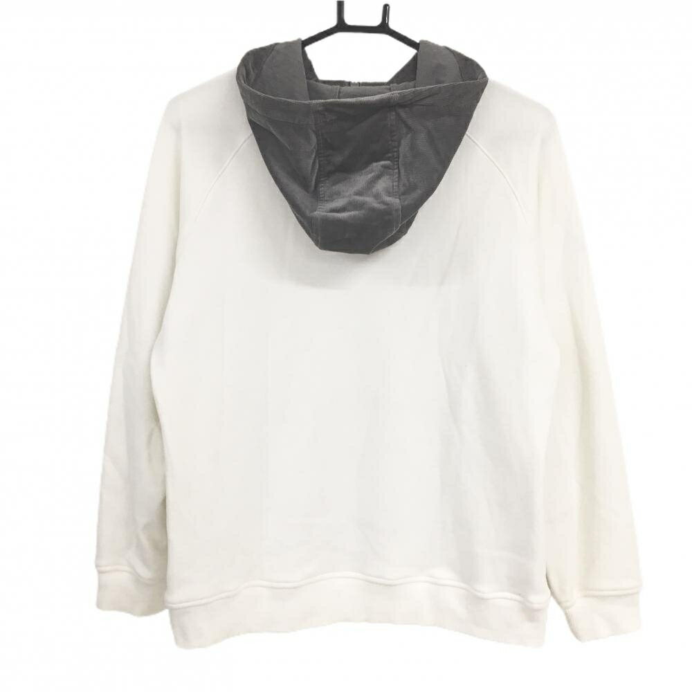 ロサーセン パーカー 白×グレー ハーフジップ ロゴワッペン レディース L ゴルフウェア Rosasen