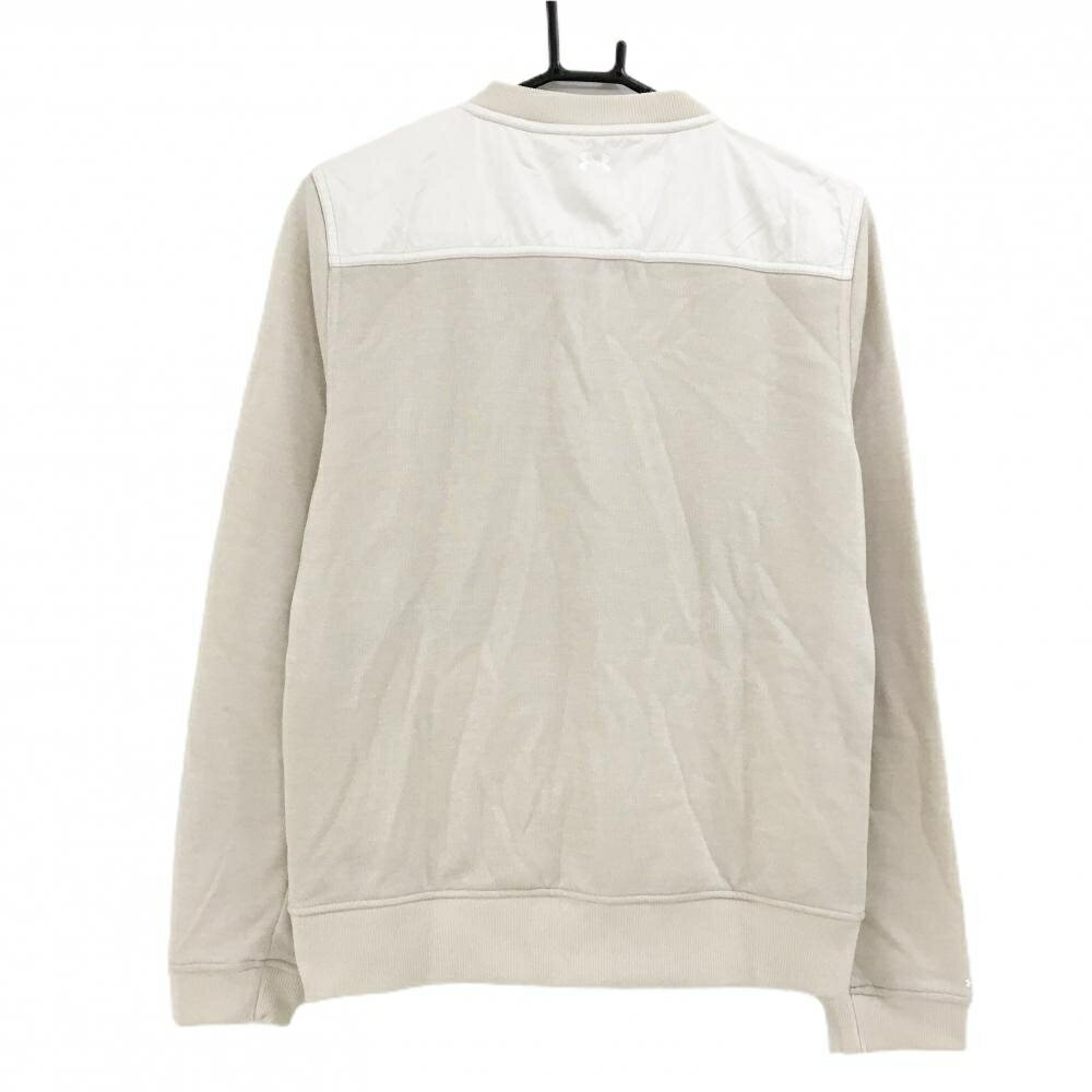 【新品】アンダーアーマー ニットジャケット ベージュ系 裏起毛 袖ロゴ ブルゾン レディース LG ゴルフウェア UNDER ARMOUR