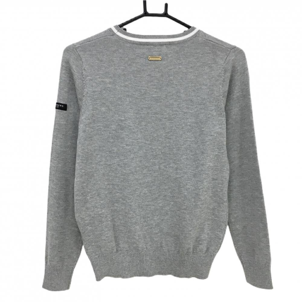 【超美品】セントアンドリュース セーター 杢グレー フロントロゴ カシミヤ混 ニット レディース S ゴルフウェア St ANDREWS