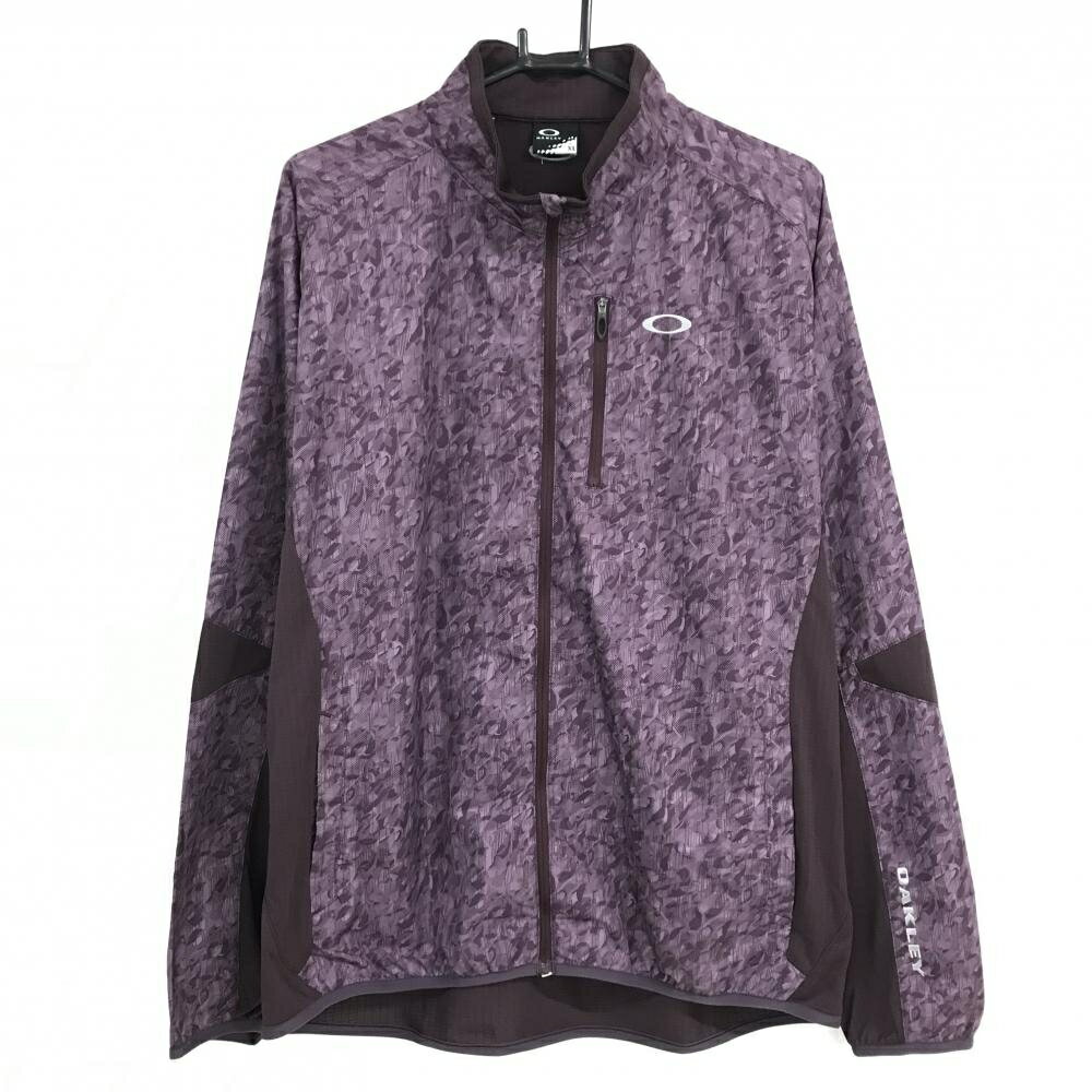 【超美品】オークリー ジャケット ライトパープル×パープルブラウン 袖下・サイド切替 メンズ XL ゴルフウェア Oakley