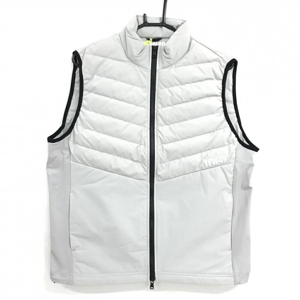 【未使用品】TFW49 ダウンベスト ライトグレー 前身頃・後ろ身頃ダウン 裾ドローコード メンズ M ゴルフウェア 2024年モデル TFW49