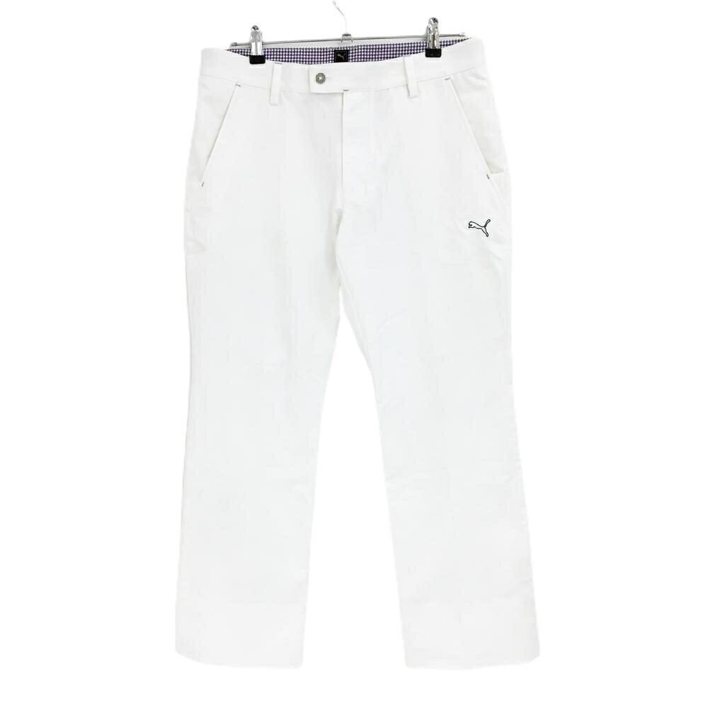 TAKEO KIKUCHI SPORT - 【美品】プーマ パンツ 白 ロゴ刺しゅう ウエスト裏千鳥格子 メンズ 82 ゴルフウェア PUMA