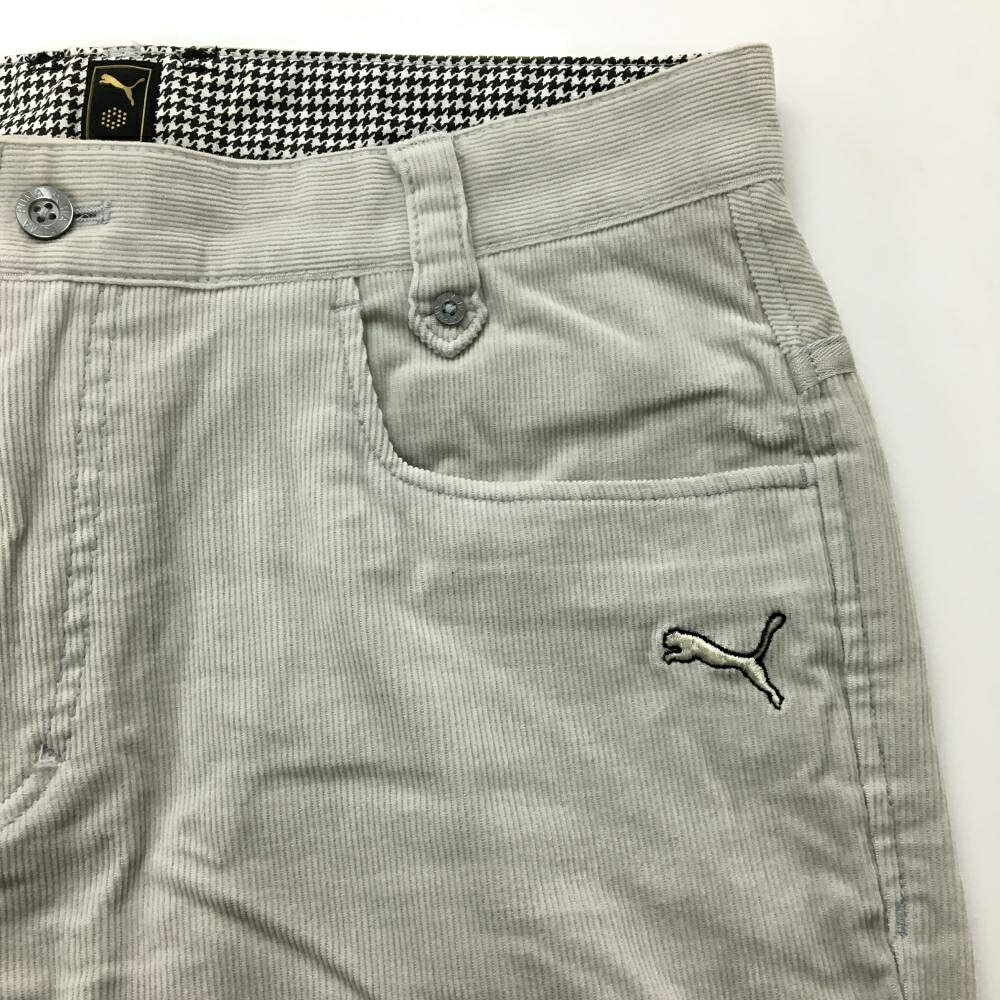 レオナード 楽天市場店の【美品】プーマ コーデュロイパンツ ライトグレー×黒 ロゴ刺しゅう メンズ 82 ゴルフウェア PUMA｜アングル3