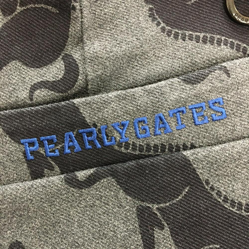 【美品】パーリーゲイツ パンツ 杢ダークグレー×黒 馬総柄 ストレッチ レディース ...