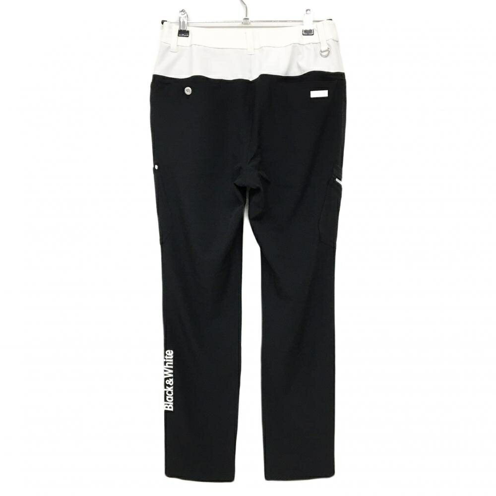 【超美品】ブラックアンドホワイト パンツ 黒×白 バイカラー ストレッチ 成田美寿々プロコラボ レディース M ゴルフウェア Black＆White