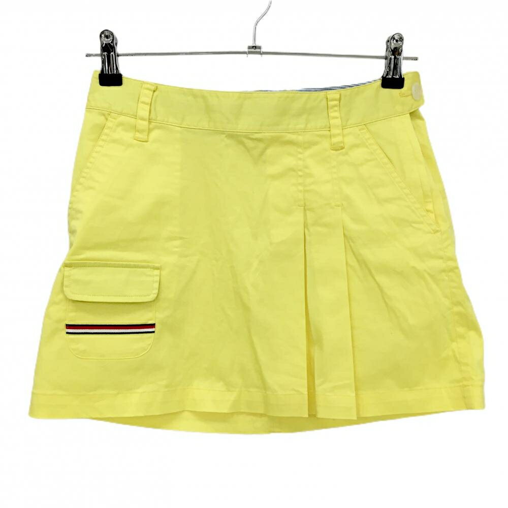 【美品】トミーヒルフィガーゴルフ スカート イエロー ストレッチ レディース S ゴルフウェア Tommy Hilfiger Golf