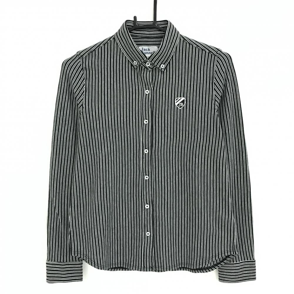 Untitled Sport - 【当店ポイント10倍！楽天スーパーセール期間限定】【美品】ジャックバニー 長袖シャツ 黒×白 ストライプ ボタンダウン レディース 1(M) ゴルフウェア Jack Bunny