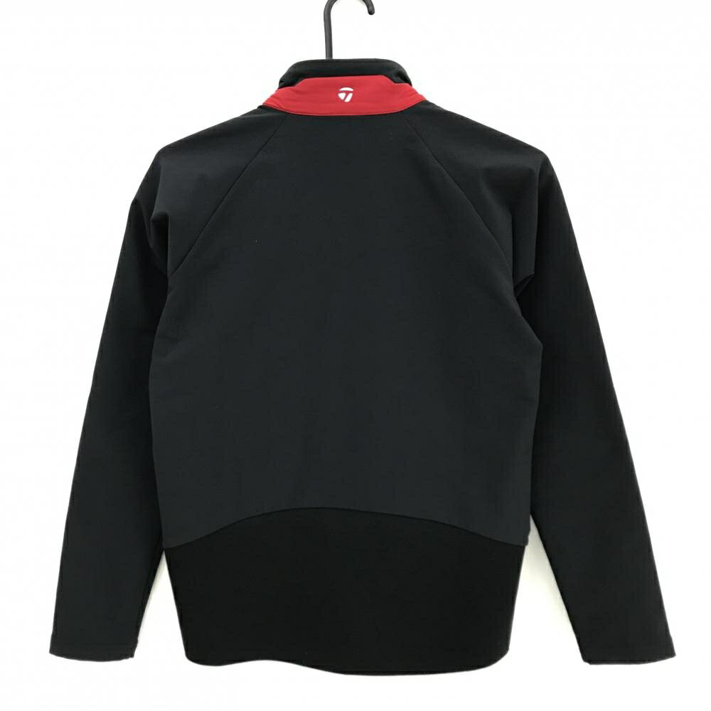 テーラーメイド ジャケット 黒×レッド 裏起毛 袖ロゴ レディース M ゴルフウェア TaylorMade