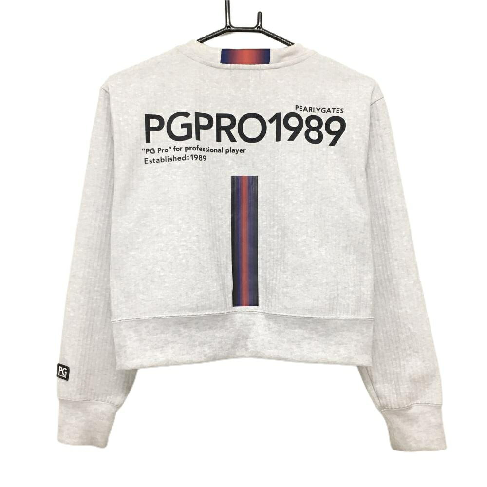 パーリーゲイツ トレーナー 杢ライトグレー系 バックプリント レディース 0(S) ゴルフウェア 2024年モデル PEARLY GATES