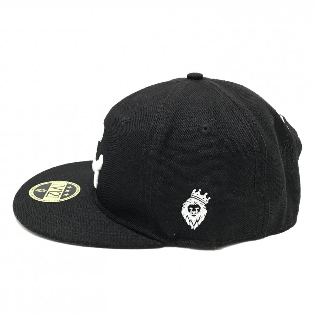 【美品】V12 フラットキャップ 黒×白 立体ロゴ ゴルフウェア V12