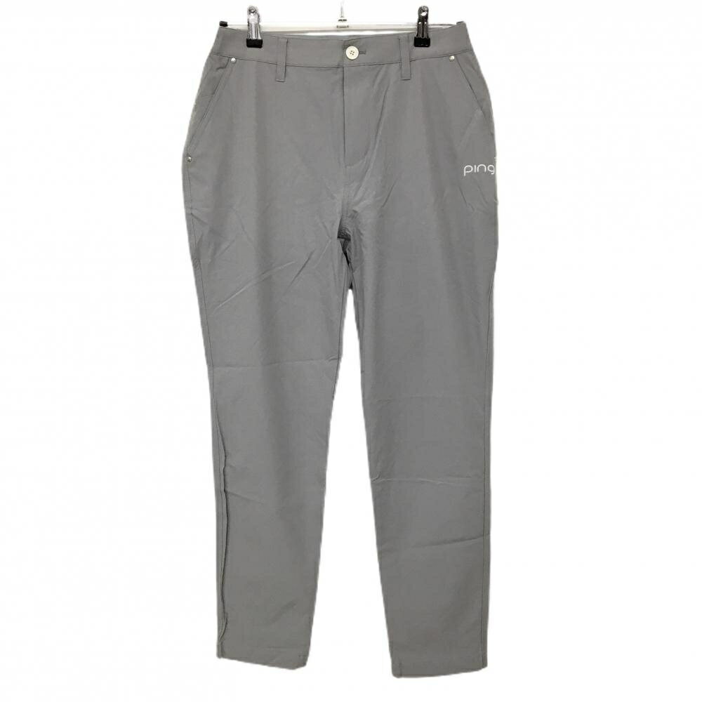 【超美品】ピン パンツ グレー ロゴ白 ストレッチ レディース L ゴルフウェア 2025年モデル PING