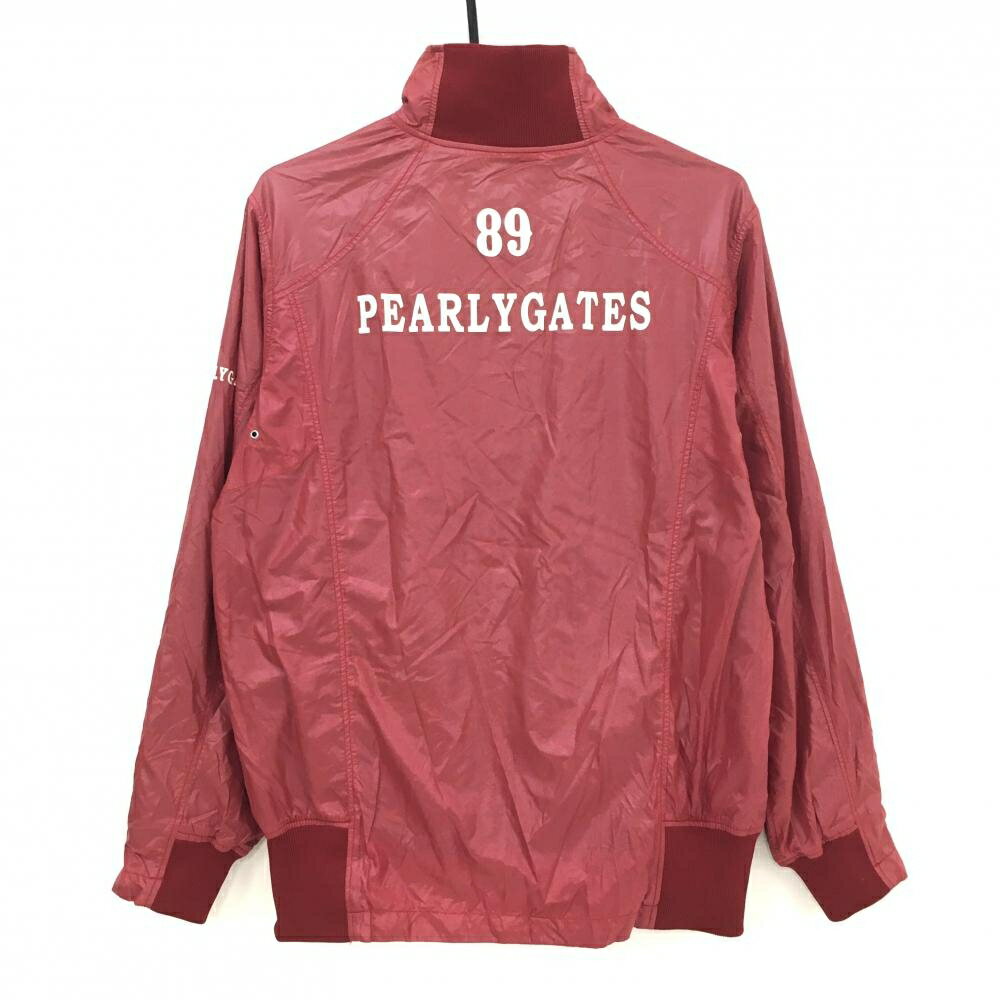 パーリーゲイツ ジャケットブルゾン レッド×白 ハーフジップ 裏地メッシュ メンズ 5(L) ゴルフウェア PEARLY GATES