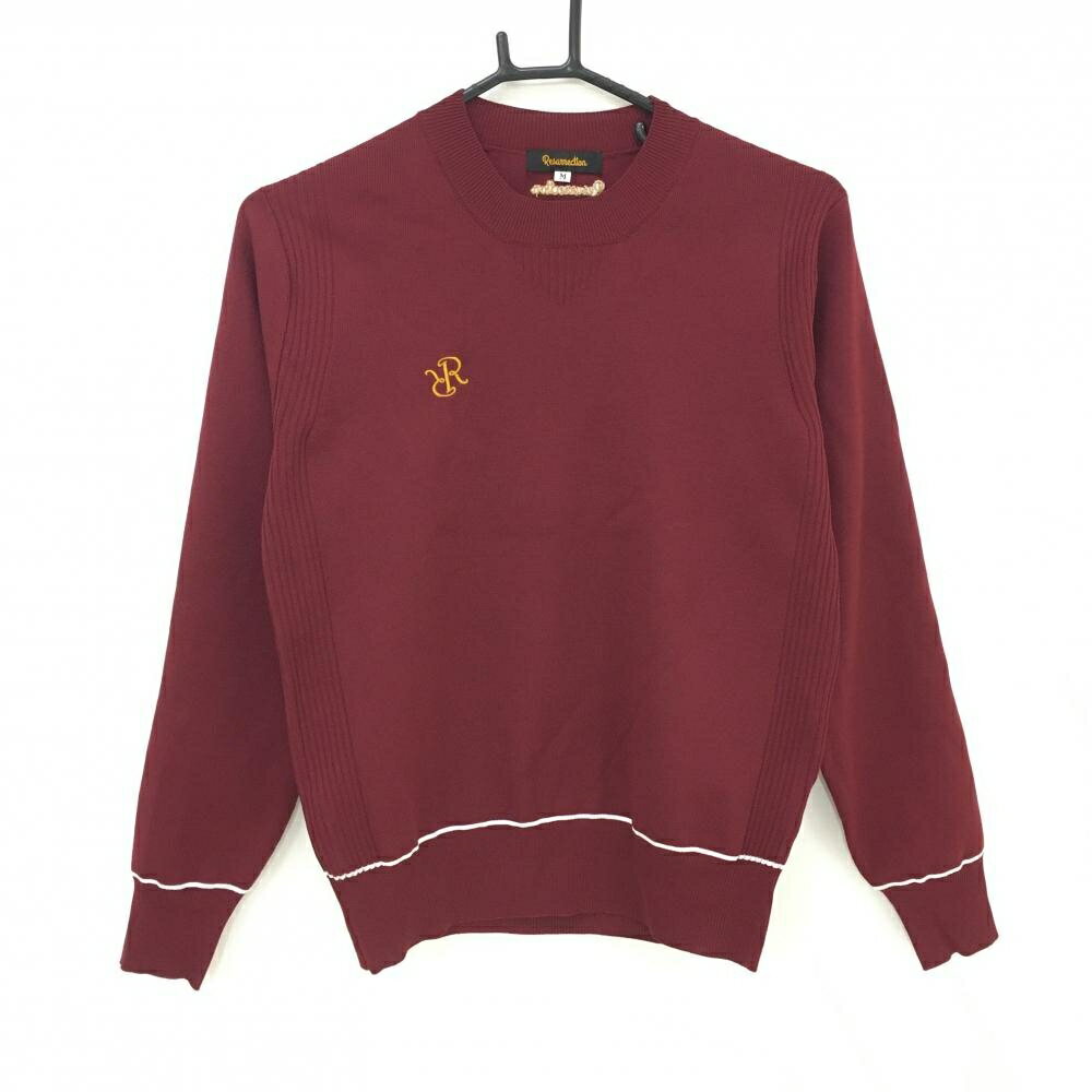 【美品】レザレクション セーター ボルドー ニット ロゴ刺しゅう レディース M ゴルフウェア Resurrection