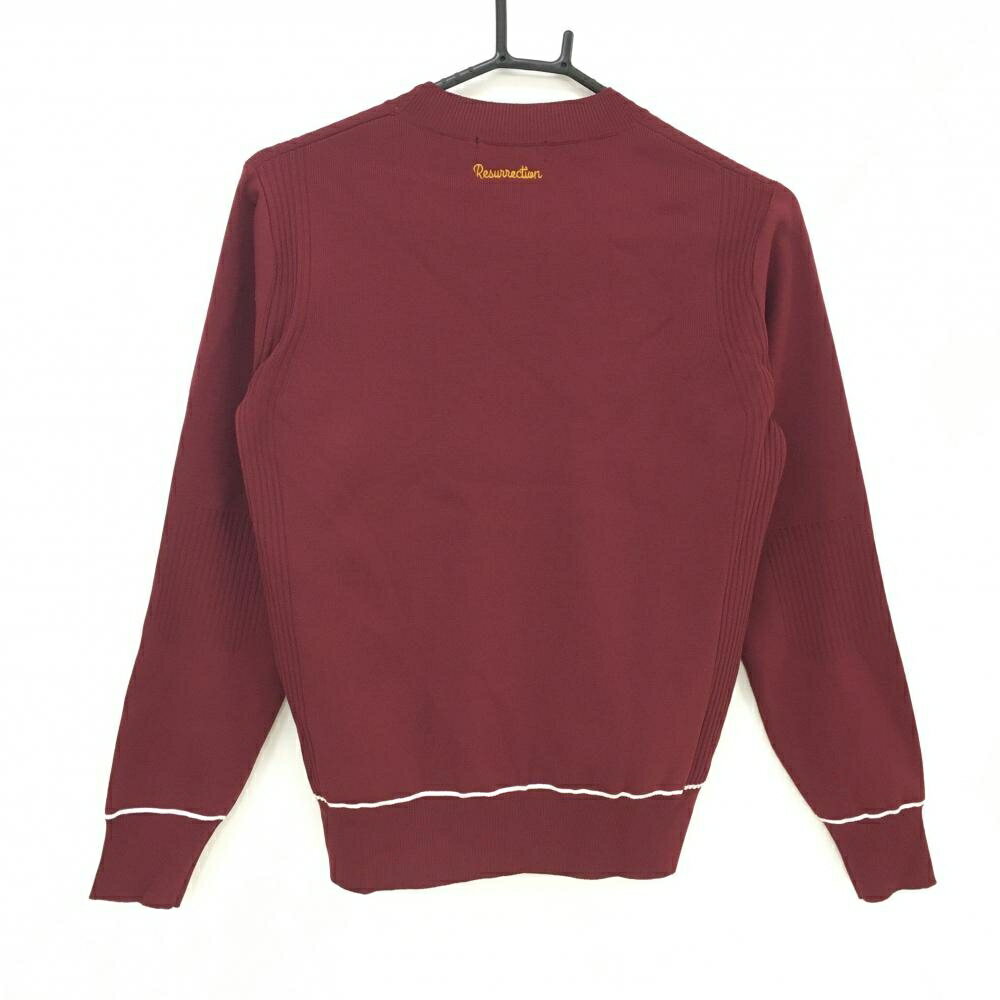 【美品】レザレクション セーター ボルドー ニット ロゴ刺しゅう レディース M ゴルフウェア Resurrection