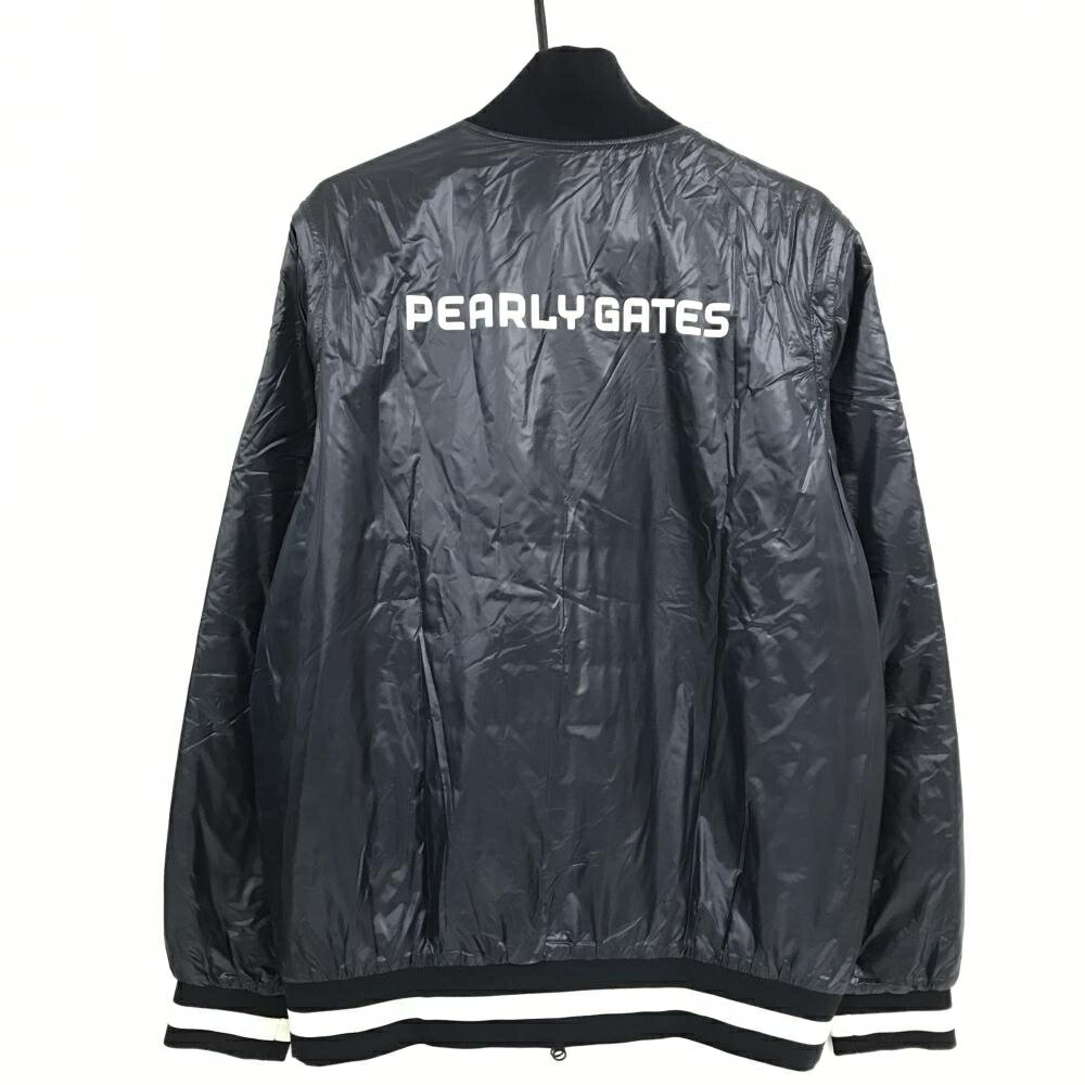 【美品】パーリーゲイツ 中綿リバーシブルジャケット ネイビー×白 複数ワッペン 裏グリーン メンズ 6(XL) ゴルフウェア PEARLY GATES