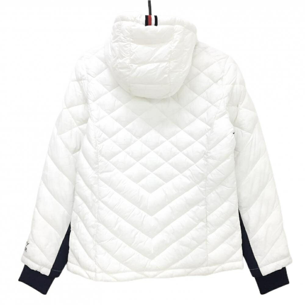 【美品】トミーヒルフィガー フード付き中綿ジャケット 白×ネイビー キルティング レディース S ゴルフウェア Tommy Hilfiger Golf