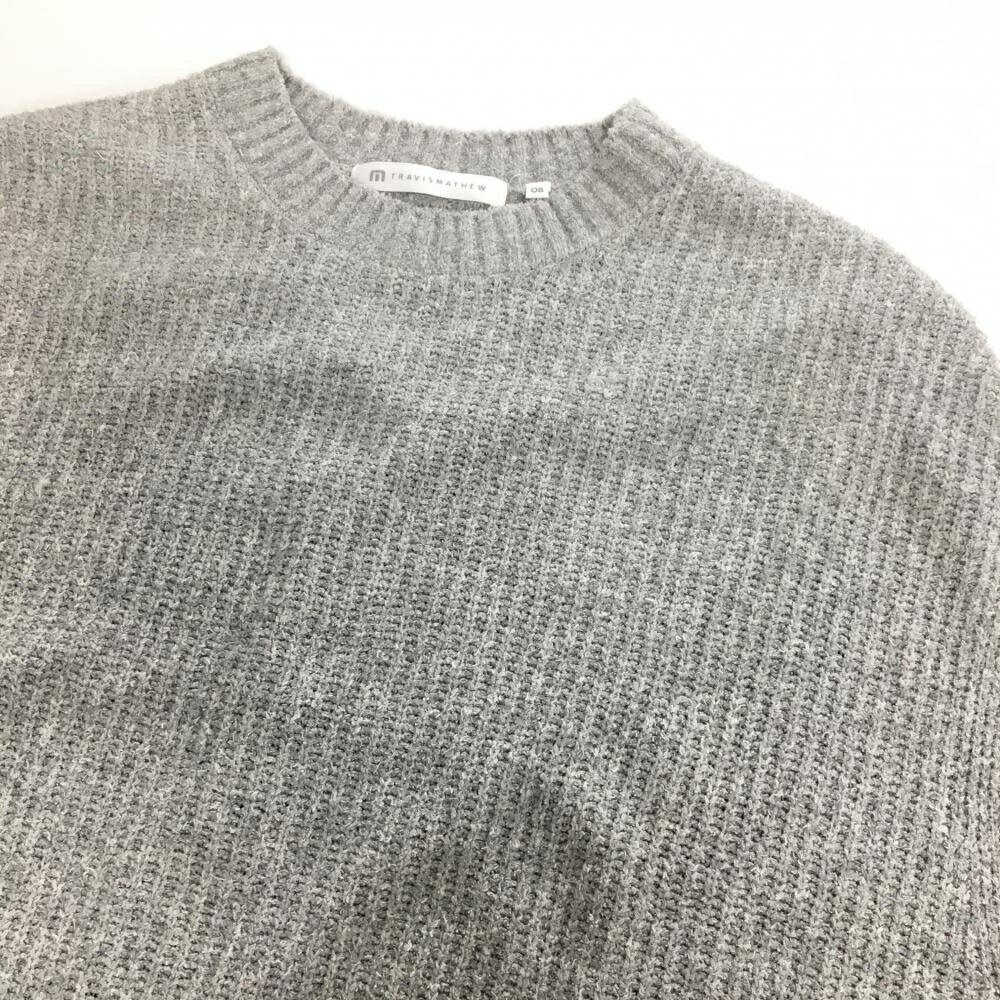 【美品】トラヴィスマシュー ニットベスト グレー コットン混 レディース OS ゴルフウェア TravisMathew