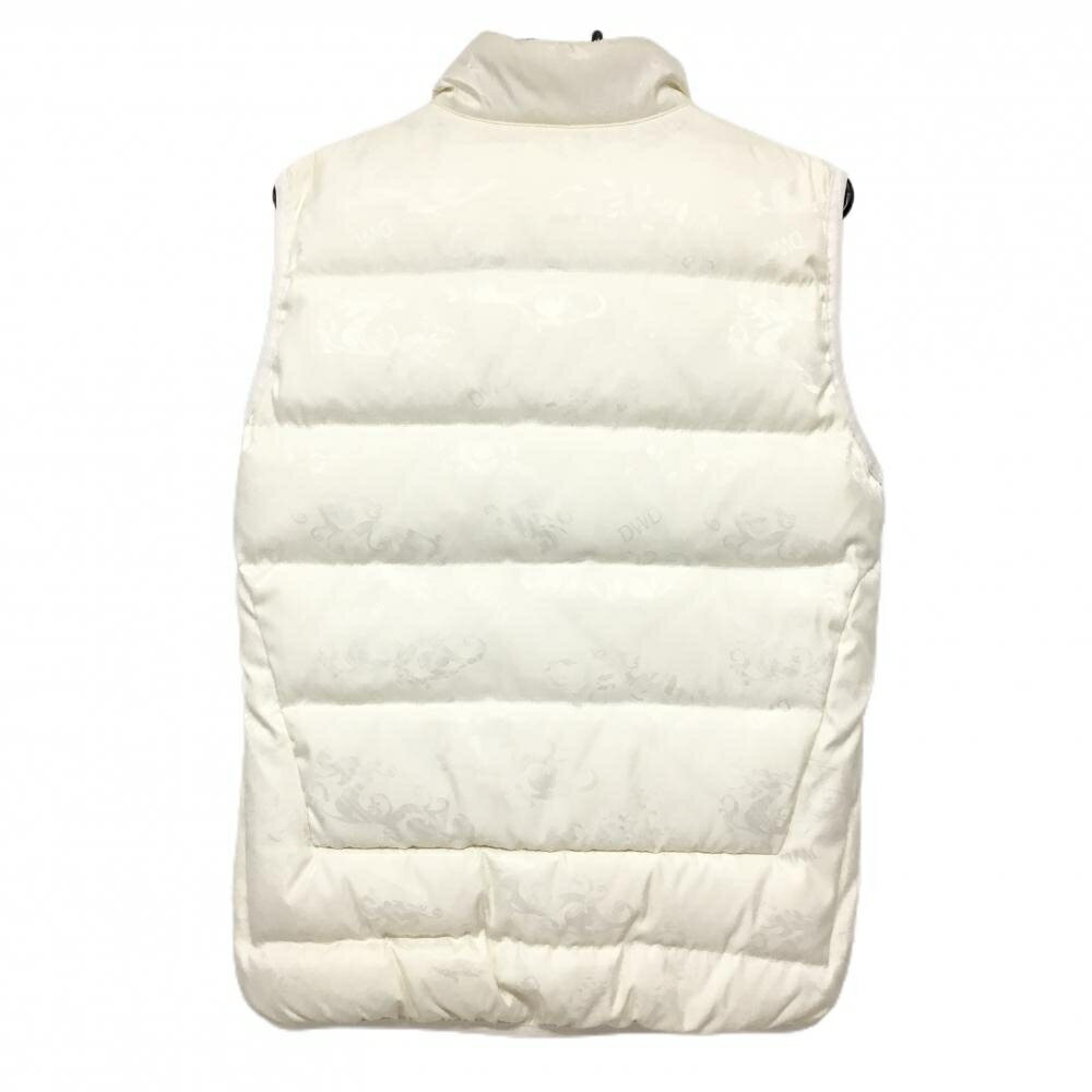【美品】ダンスウィズドラゴン 切替ダウンベスト 白 前身頃ボア 背面地模様 メンズ 2(M) ゴルフウェア Dance With Dragon