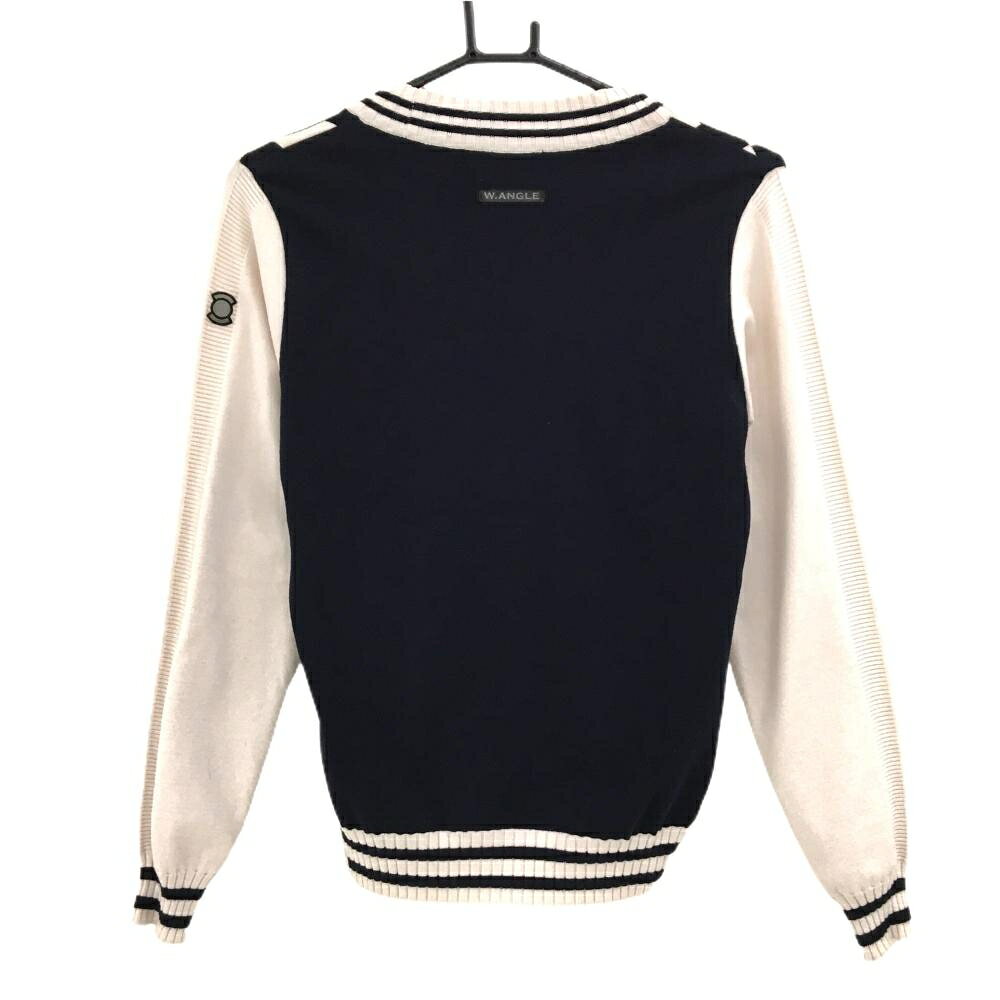 【美品】ワイドアングル カーディガン ライトベージュ×黒 Vネック レディース 90 ゴルフウェア W.ANGLE reonard-10187696 レオナード 楽天市場店 サンプル画像2