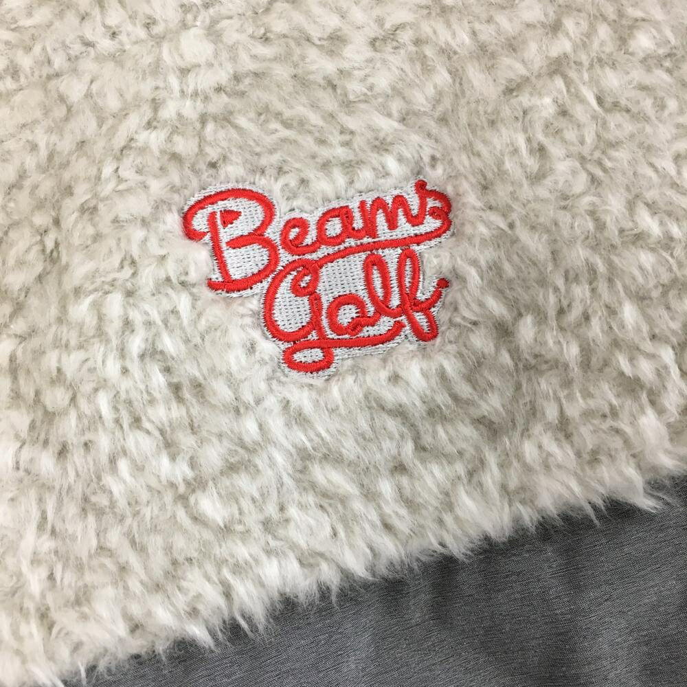 【超美品】ビームスゴルフ 中綿ノースリーブワンピース グレー×ベージュ 上部ボア ...