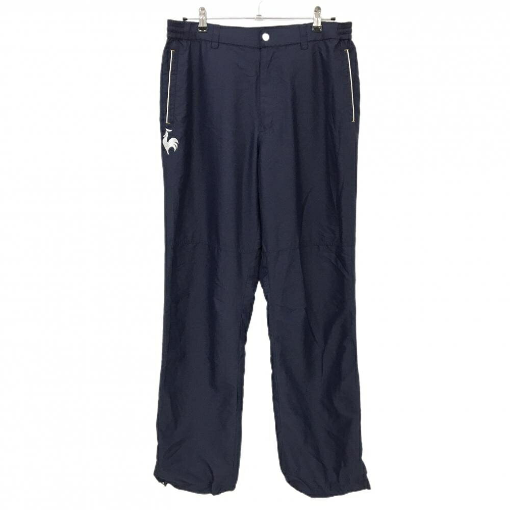 Le Coq - 【超美品】ルコック パンツ ネイビー×白 シャカシャカ ロゴ刺しゅう メッシュ裏地 裾ドローコード メンズ LL ゴルフウェア le coq sportif