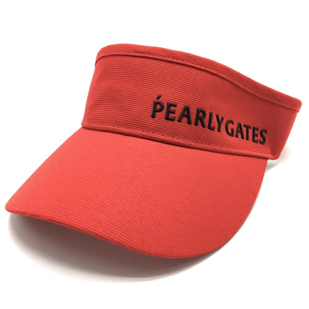 Other - 【超美品】パーリーゲイツ サンバイザー レッド ロゴ黒 つば裏ハート刺しゅう FR ゴルフウェア PEARLY GATES
