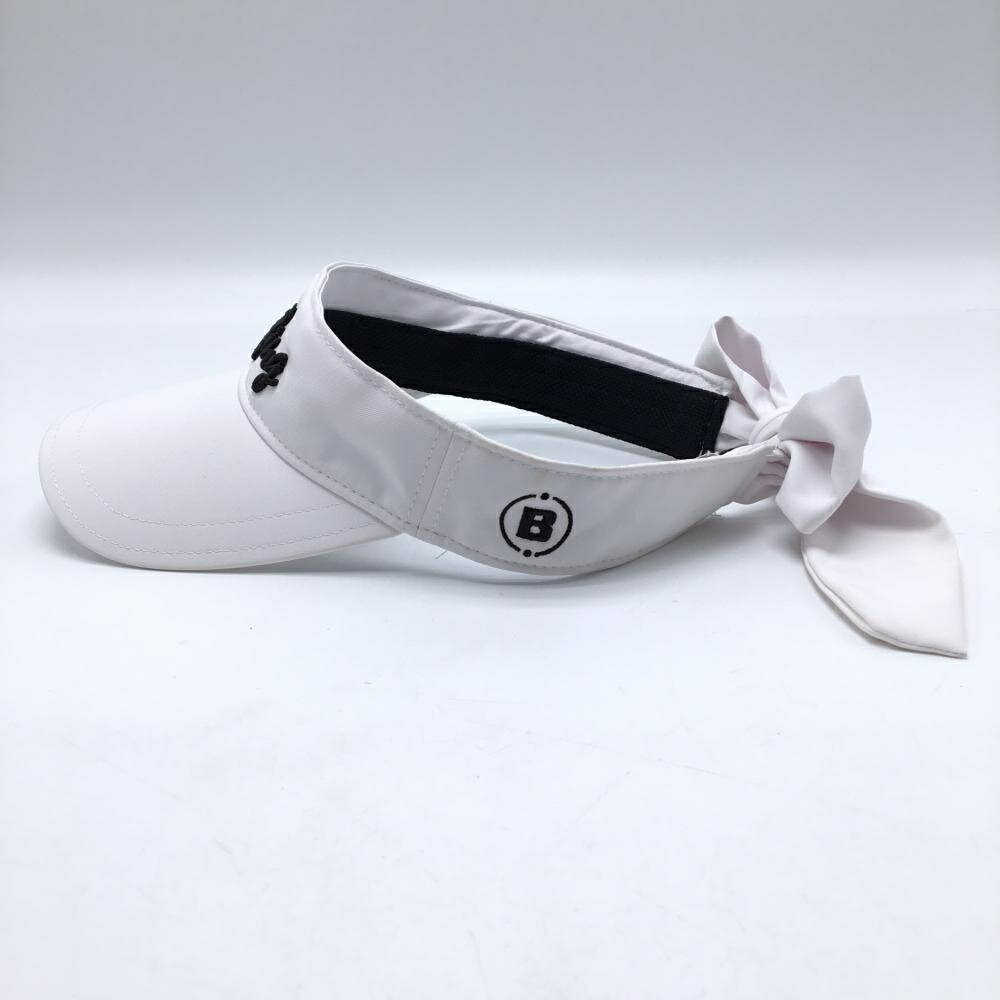 ブリーフィング サンバイザー 白×黒 リボン 立体ロゴ刺しゅう レディース FREE ゴルフウェア BRIEFING