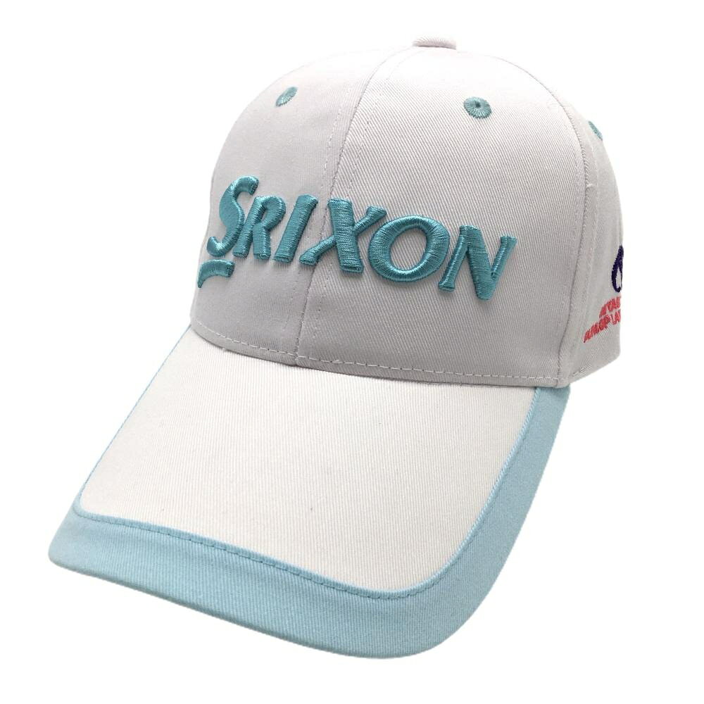 SRIXON - 【美品】スリクソン キャップ 白×ライトブルー ロゴ刺しゅう フリー ゴルフウェア SRIXON