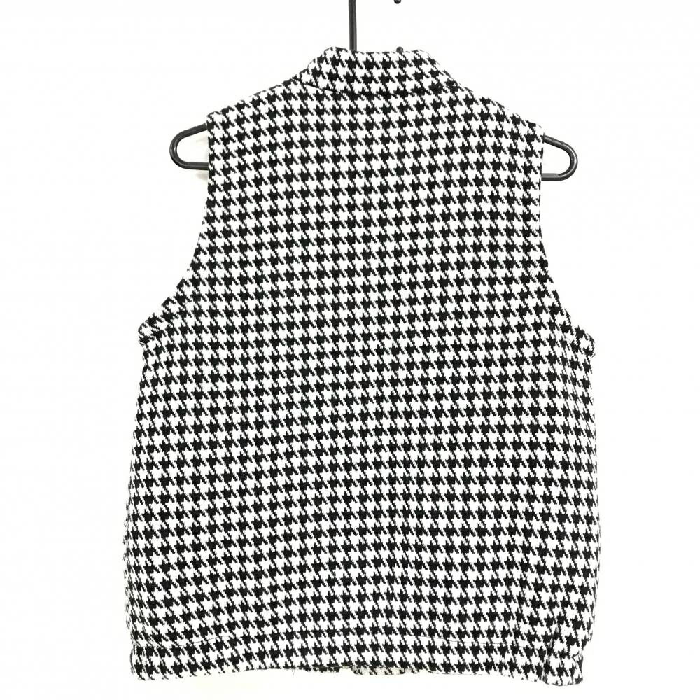 【美品】キスオンザグリーン 中綿ニットベスト 白×黒 千鳥格子 レディース 3(L) ゴ...