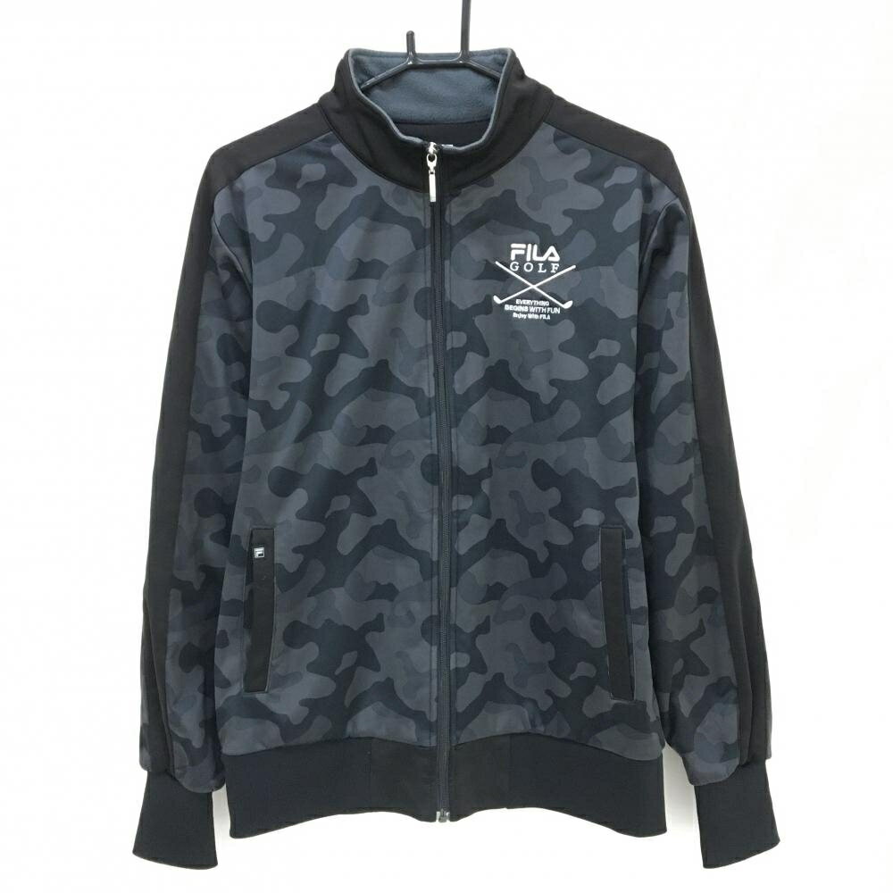 Other - 【美品】フィラゴルフ ブルゾン グレー×黒 カモフラ柄 裏微起毛 メンズ L ゴルフウェア FILA GOLF