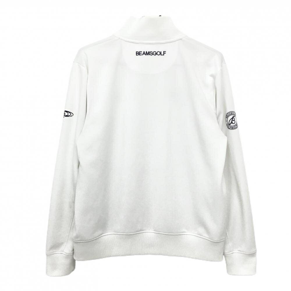 【ポイント10倍！楽天スーパーセール期間限定】ビームスゴルフ ジャケットブルゾン 白×ネイビー ジャージ ロゴ刺しゅう メンズ L ゴルフウェア BEAMS GOLF