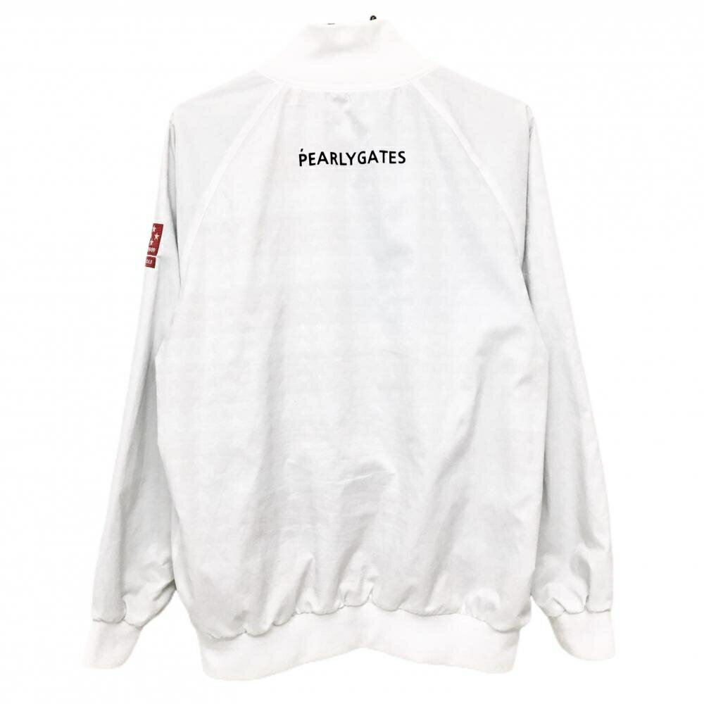 【美品】パーリーゲイツ ジャケットブルゾン 白 地模様 蓄熱裏地 裏地星条旗 メンズ 4(M) ゴルフウェア PEARLY GATES