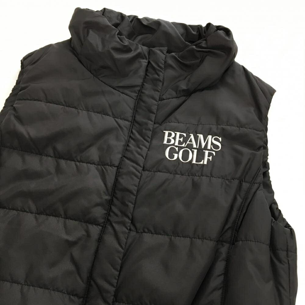 【ポイント10倍！楽天スーパーセール期間限定】【超美品】ビームスゴルフ 中綿ノースリーブワンピース 黒×グリーン×ネイビー レディース M ゴルフウェア BEAMS GOLF