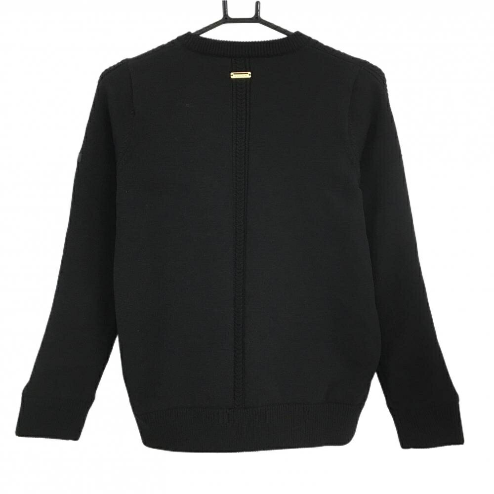 【美品】セントアンドリュース セーター 黒×ゴールド ロゴ刺しゅう 裏地付き レディース S ゴルフウェア St ANDREWS