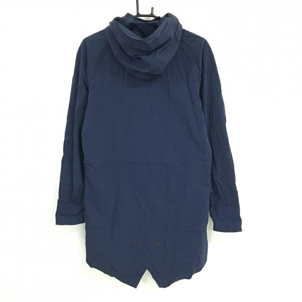 【美品】ナイキ ナイロンジャケット ネイビー ロング丈 フード付き レディース S P CH ゴルフウェア NIKE