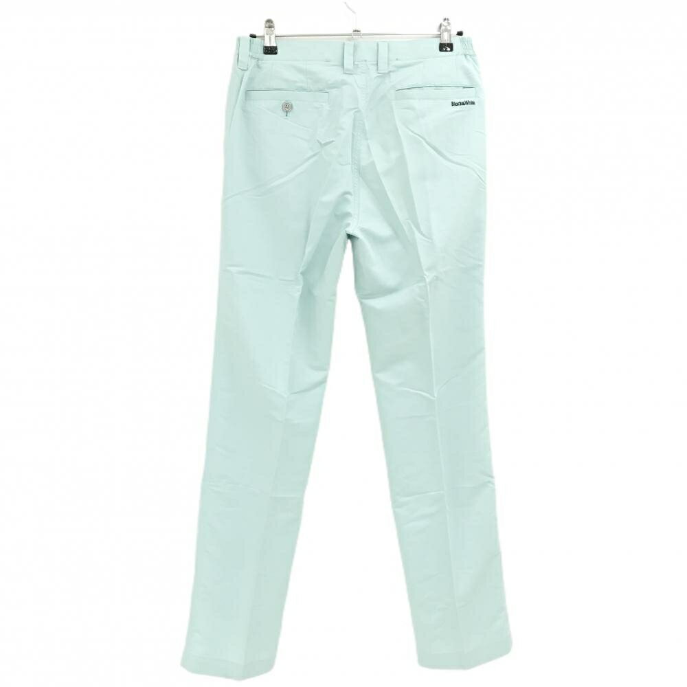 ブラックアンドホワイト パンツ ライトブルー ロゴ刺しゅうネイビー 薄手 メンズ L ゴルフウェア Black＆White