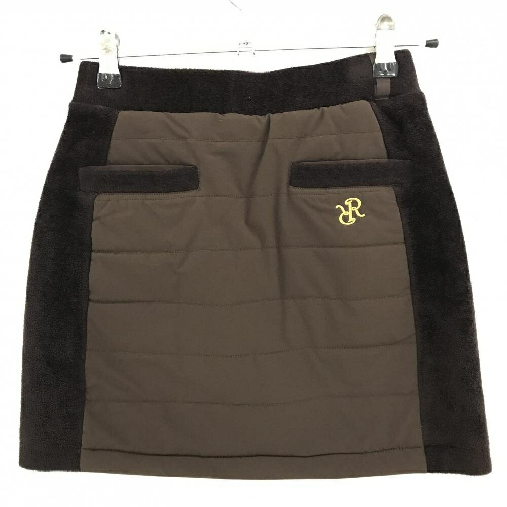 レザレクション 中綿ニットスカート ブラウン ウエストゴム 内側インナーパンツ レディース S ゴルフウェア Resurrection