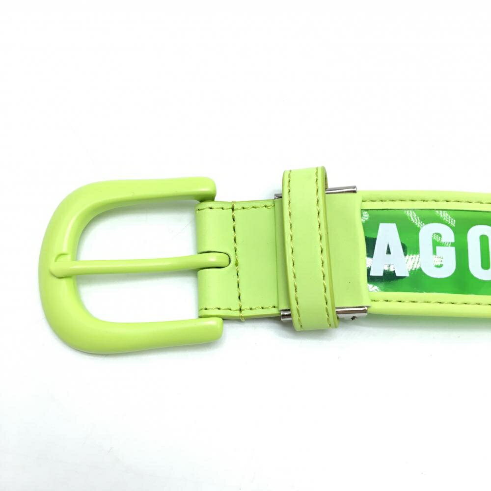 【超美品】ダンスウィズドラゴン クリアベルト　ライトグリーン×白 ロゴ レディース ゴルフウェア Dance With Dragon