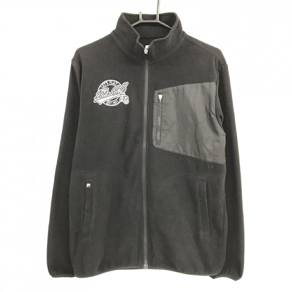 TAKEO KIKUCHI SPORT - フィラゴルフ フリースジャケット 黒 胸ポケット ロゴ白 メンズ L ゴルフウェア FILA GOLF