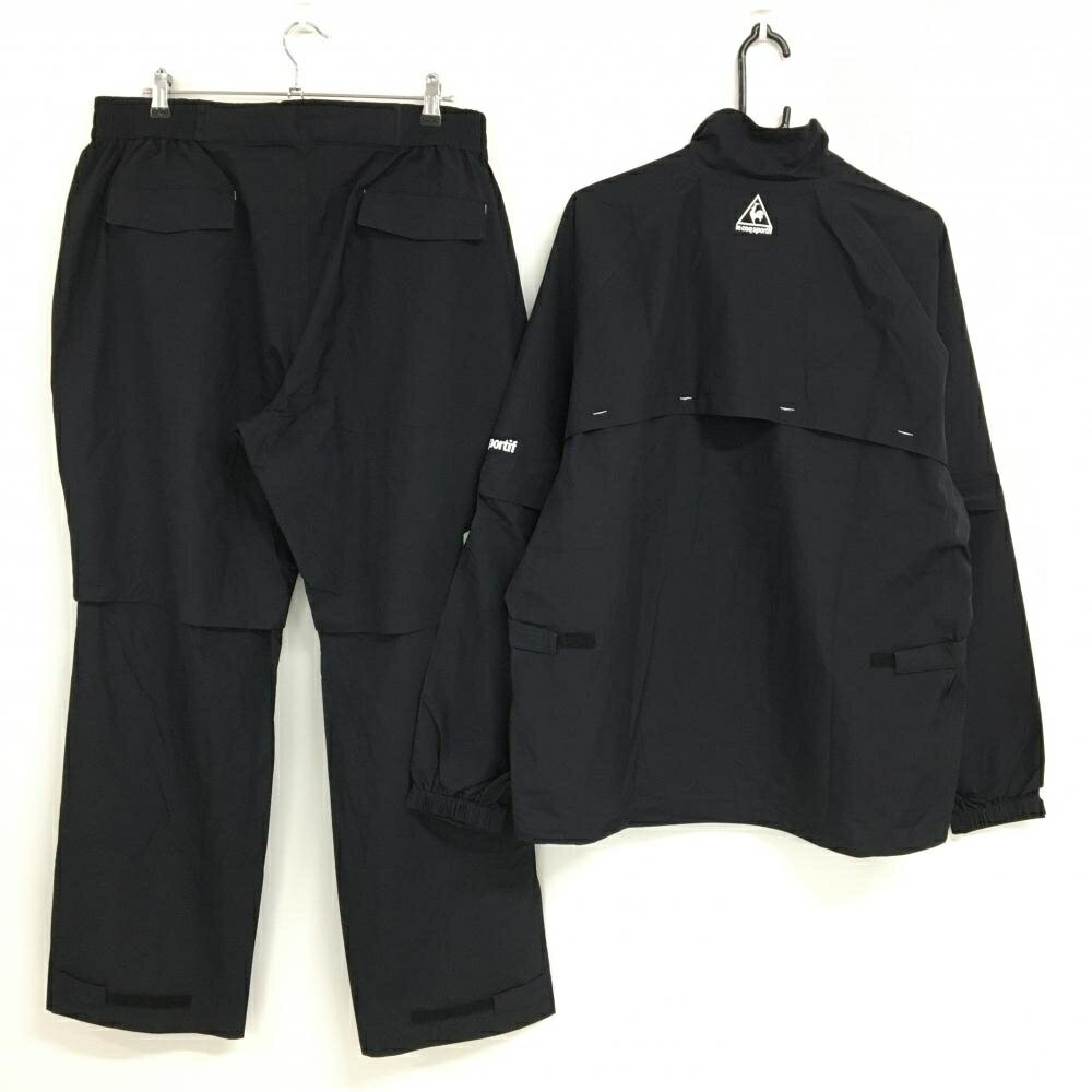 【新品】ルコックゴルフ レインウェア(2WAYジャケット×パンツ) 黒×レッド メンズ 3L ゴルフウェア 大きいサイズ le coq sportif