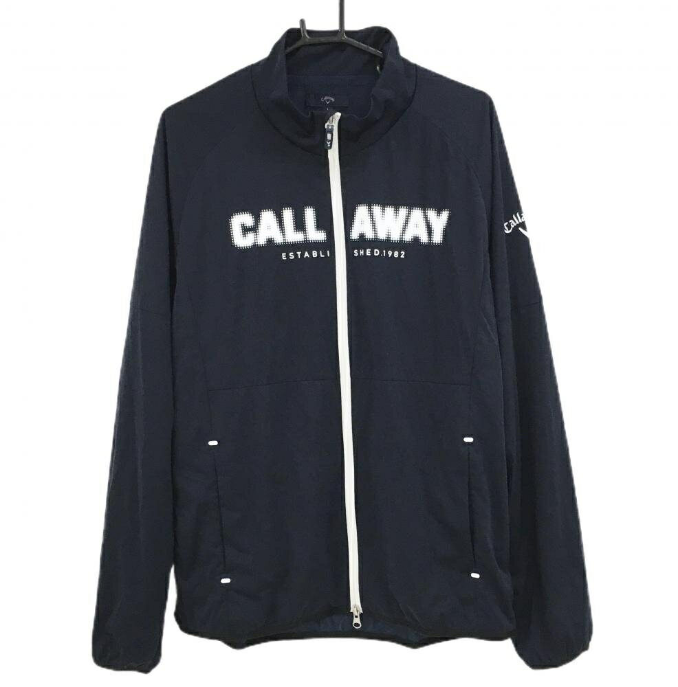 【超美品】キャロウェイ ジャケット ネイビー×白 メンズ 3L ゴルフウェア 2024年モデル 大きいサイズ Callaway