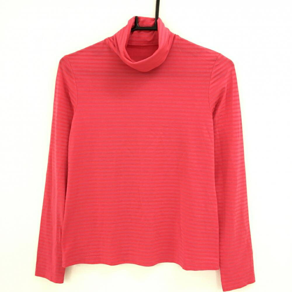 TRUSSARDI - ランバンスポール 長袖タートルネックシャツ レッドピンク系 ボーダー ハイネック レディース 38(M) ゴルフウェア LANVIN SPORT