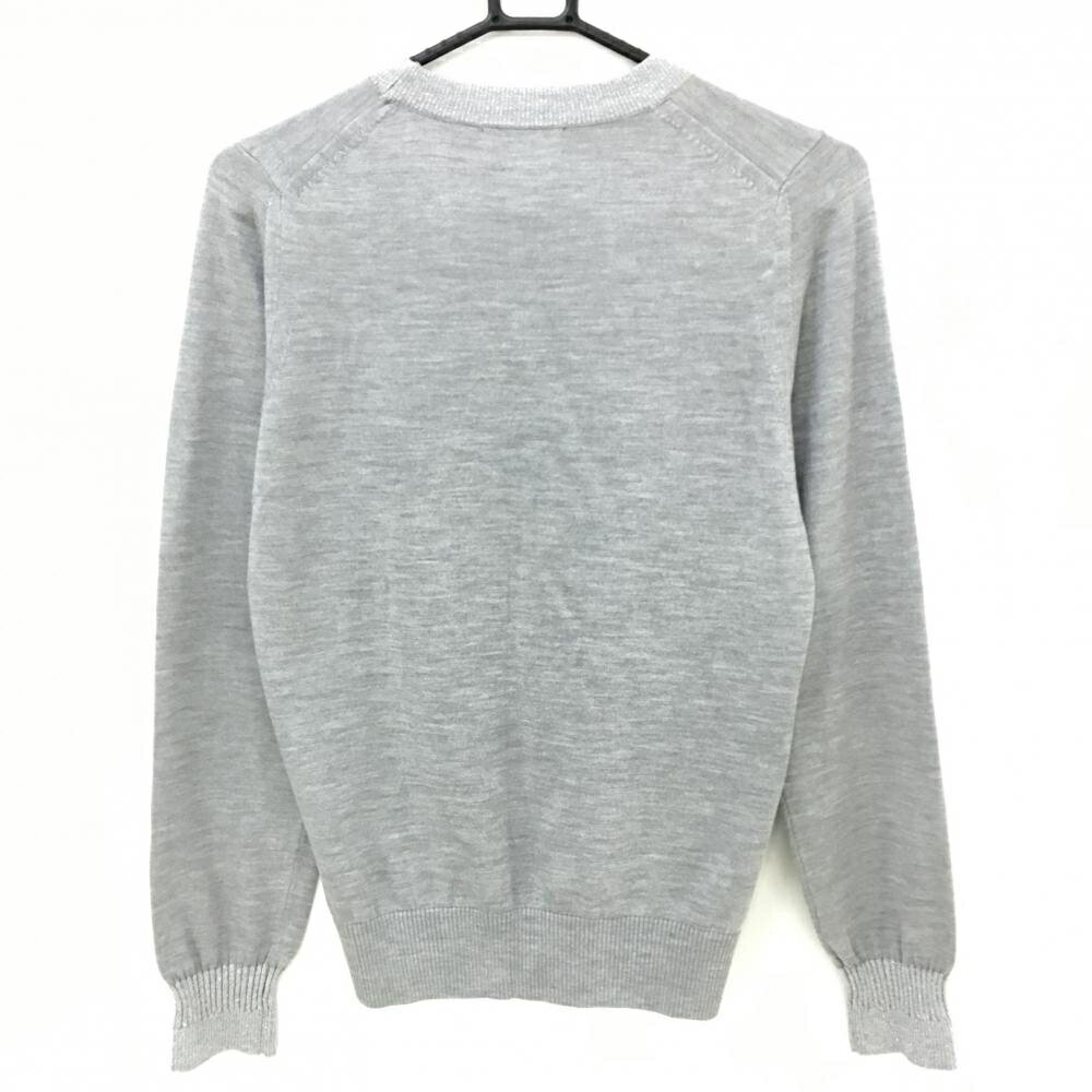 セントアンドリュース セーター ライトグレー シルク100％ ニット ラメ 王冠ワッペン レディース M ゴルフウェア St ANDREWS