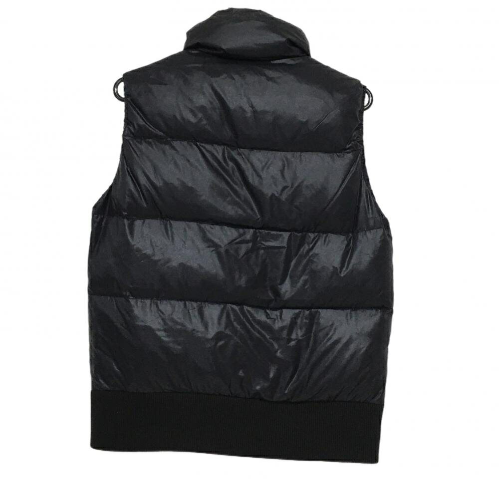 カッパ ダウンベスト 黒 胸元ワッペン メンズ M ゴルフウェア Kappa